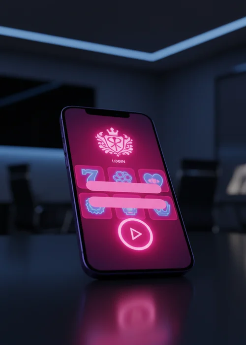 Robot Casino login form interface with email and password fields, representing secure access